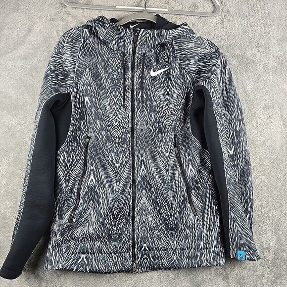 Nike Other - Nike N7 Hypermesh Jacket Mens Small Black‎ Gray Stretch Running Hooded